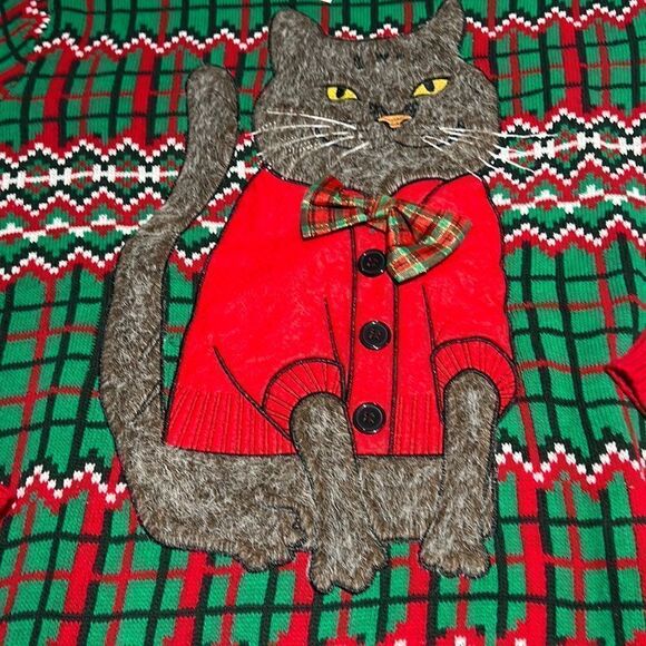 Christmas Ugly Cat Sweater 33Degrees - Picture 3 of 6